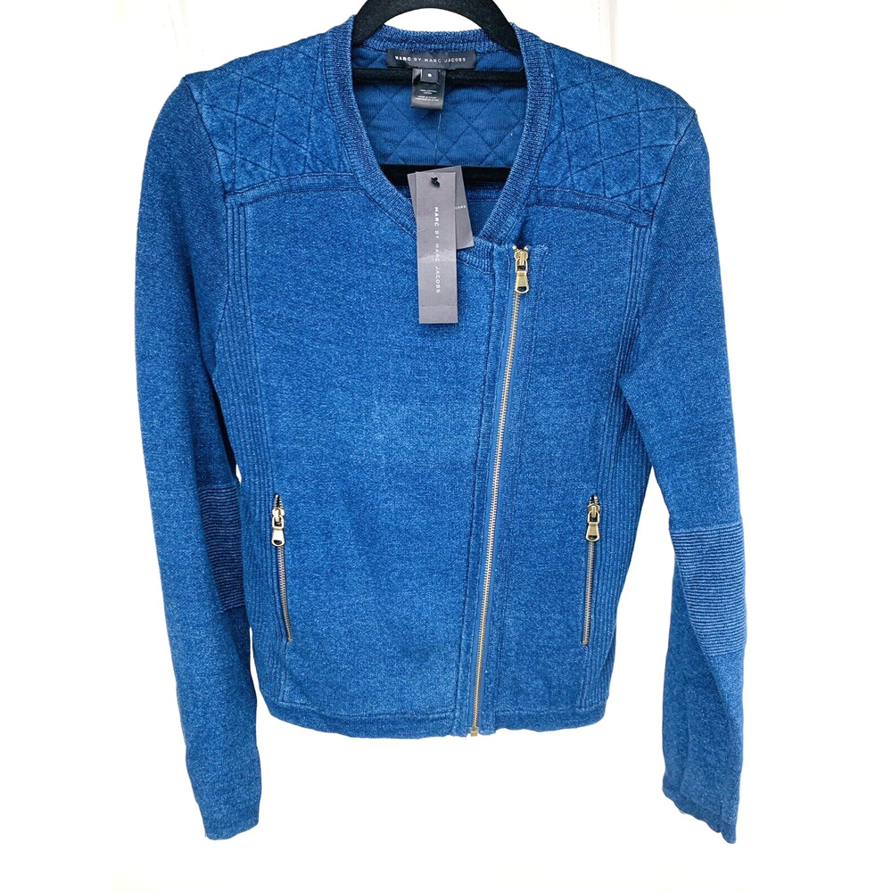 Marc by Marc Jacobs Descanso Sweater Indigo Knit Jacket Size S Small M4001417